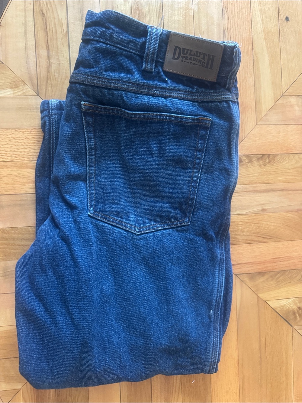 Duluth Trading Co Men's Dark Blue Denim lined Relaxed Jeans 36x30